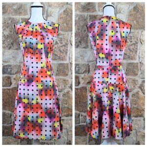 NEW Lela Rose 12 Polka Dot Multicolor Watercolor Dress